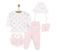 Bebetto Flowers Girl 5 Piece Newborn Set - Salmon
