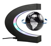 BEBEVOGUE Magnetic Levitation Floating Globe with LED Light Anti Gravity Levitating World Map Office Home Bedroom Desk Gadget Decor Unique Birthday Gift for Men Kids HUsband Boss (Sliver) (BLACK)