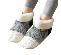 BebeXi Dog Socks, Women's Christmas Socks, Cuddly, Fleece Lined, Warm Socks with Silicone Grippers, Warm Socks for Women, 39-42, gray, One size