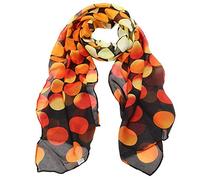 BebeXi Running Scarf Gauze Dot Scarf Scarf Neck Scarf Rectangular Women's Chiffon Scarf Red Polka Dot, orange, One Size