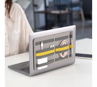 Beblau SHIFT PRO Adhesive Portable Tech Organizer for laptops, backpack | Office & Home, External HD holder, Working from Home, Stick-On to Laptop School Students - Reusable | YELLOW