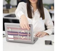 BEBLAU SHIFT PRO Adhesive Portable Tech Organizer for laptops, backpack | Office & Home, External HD holder, Working from Home, Stick-On to Laptop School Students - Reusable | PINK