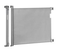 Beblo Retractable Baby Gate & Dog Gate for Stairs, Extra Wide 150cm x 86cm (59" x 34") Extendable Mesh Stair Gate, No Drill Child Safety Gate for Doorways, Hallways, Indoor/Outdoor Use, Grey