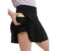 BebreezChic Kids Tennis Skirt for Girls Athletic Pleated High Waisted Kid's Mini Skort Sport Uniform with Pockets Running Black