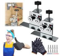 Bebuyby Quick-Install Cabinet Door Installation Tool, Cabinet Door Installation Position Hardware Jig, Adjustable Cabinet Door Installation Positioner, Versatile Hardware Jig (2 Sets)