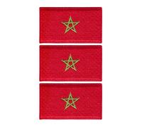 BeBuz 3 Pieces All Countries Flag Patches, 7×4 cm Embroidered Iron-On/Sew On National Flags, World Country Badge Appliques for Vest, Jacket, Backpack, Hat, DIY Craft (Morocco)