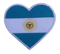 BeBuz All Countries Embroidered Heart Flag Patches - Iron-On/Sew-On National Emblem Appliqué - Fabric Repair Tactical Military Badges for Jacket, Hat, Backpack, DIY Craft (Argentina)