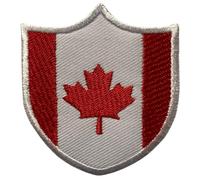 BeBuz All Countries Embroidered Shield Flag Patches - Iron-On or Sew-On National Emblem Badges - Tactical Military Country Patch for Jacket, Backpack, Hat and DIY Craft (Canada)
