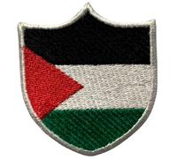 BeBuz All Countries Embroidered Shield Flag Patches - Iron-On or Sew-On National Emblem Badges - Tactical Military Country Patch for Jacket, Backpack, Hat and DIY Craft (Palestine)