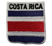 BeBuz All Countries Embroidered Shield Flag with Name Patches - Iron-On or Sew-On National Emblem Badges - Military Country Patch for Jacket, Hat and DIY Craft (Costa Rica)