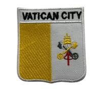 BeBuz All Countries Embroidered Shield Flag with Name Patches - Iron-On or Sew-On National Emblem Badges - Military Country Patch for Jacket, Hat and DIY Craft (Vatican City)