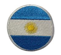 BeBuz All Countries Flag Patch, Round/Circular 6 cm, Embroidered Iron-On Sew-On Badge, Fabric, Military Tactical Emblem for Jackets, Backpacks, Hats, Clothing (Argentina)