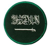BeBuz All Countries Flag Patch, Round/Circular 6 cm, Embroidered Iron-On Sew-On Badge, Fabric, Military Tactical Emblem for Jackets, Backpacks, Hats, Clothing (Saudi Arabia)