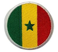 BeBuz All Countries Flag Patch, Round/Circular 6 cm, Embroidered Iron-On Sew-On Badge, Fabric, Military Tactical Emblem for Jackets, Backpacks, Hats, Clothing (Senegal)