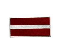 BeBuz All Country Flag Patches (3 × 2 cm), Embroidered Iron-On/Sew On National Flags, Badge Traveler Gift Patch for Jacket, Backpack, Hat DIY Craft (Latvia)