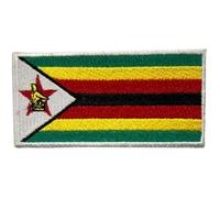 BeBuz All Country Flag Patches (4.5 × 3 cm), Embroidered Iron-On/Sew On National Flags, Badge Traveler Gift Patch for Jacket, Backpack, Hat DIY Craft (Zimbabwe)