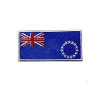 BeBuz All Country Flag Patches (4.5 × 3 cm), Embroidered Iron-On/Sew On National Flags, Badge Traveler Gift Patch for Jacket, Backpack, Hat DIY Craft (Cook Island)