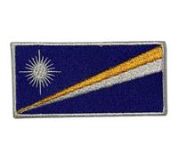 BeBuz All Country Flag Patches (9.5 × 4.5 cm), Embroidered Iron-On/Sew-On National Flag Badges for Jacket, Backpack, Hat, Bags and DIY Craft (Marshall Islands)