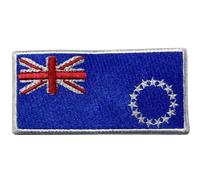 BeBuz All Country Flag Patches (9.5 × 4.5 cm), Embroidered Iron-On/Sew-On National Flag Badges for Jacket, Backpack, Hat, Bags and DIY Craft (Cook Island)