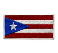BeBuz All Country Flag Patches (9.5 × 4.5 cm), Embroidered Iron-On/Sew-On National Flag Badges for Jacket, Backpack, Hat, Bags and DIY Craft (Puerto Rico)
