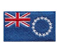 BeBuz All Country Flag Patches, Embroidered Iron-On/Sew On National Flags, World Country Badge Appliques Travel Souvenir Patch for Jacket, Backpack, Hat, DIY Craft (Cook Island Flag)