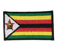 BeBuz All Country Flag Patches, Embroidered Iron-On/Sew On National Flags, World Country Badge Appliques Travel Souvenir Patch for Jacket, Backpack, Hat, DIY Craft (Zimbabwe Flag)