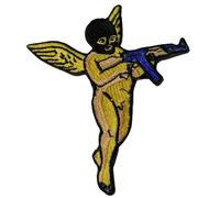 Bebuz Angel with Gun Embroidery Iron-On Patches for Clothing Sew-On Applique for DIY Crafts Denim Jackets Jeans Backpacks