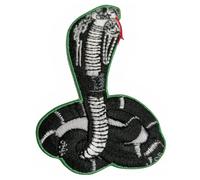 BeBuz Animals Embroidered Patches - Iron On/Sew On Badges for Jackets, Backpacks, Jeans, Bags, Hats, Vests and DIY Clothing. (Black Snake)