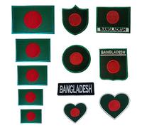 BeBuz Bangladesh Flag Embroidered Patches, Iron-On/Sew-On Applique, Shield, Round, Heart and Rectangle Flag Badges for Jackets, Bags, Uniforms, Various Sizes (Flag 3cm x 2cm)