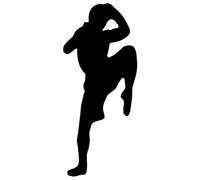 Bebuz Black Fighter Pose Muay Thai Embroidery Iron-On Patches for Clothing Sew-On Applique for DIY Crafts Denim Jackets Jeans Backpacks
