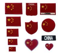 BeBuz Central African Flag Embroidered Patch Set, Iron-On or Sew-On Applique Badges, Rectangle Shield Round Heart Shapes, for Jackets, Backpacks, Hats, Uniforms and Various Sizes (Heart Flag Small)
