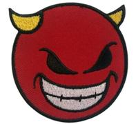 Bebuz Devil Emoji Embroidery Iron-On Patches for Clothing Sew-On Applique for DIY Crafts Denim Jackets Jeans Backpacks
