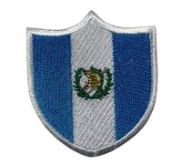 BeBuz Guatemala Shield Flag Patch Embroidered Iron Sew On Badge National Emblem Tactical Military Morale Patch for Jackets, Backpacks, Hats, and Clothing 6.3 x 5.5 cm
