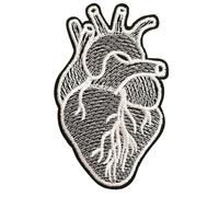 BeBuz Human Organs Patches - Brains, Lungs, Intestines, Livers, Kidneys and Hearts Embroidered Iron-On/Sew-On Badges for Jackets, Backpacks, Scrubs, Bags, Nurses and DIY Crafts (White Heart)