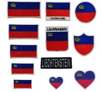 BeBuz Liechtenstein Embroidered Mini Heart Flag Patch - Iron-On/Sew-On National Emblem Appliqué - Fabric Repair Badges for Jacket, Hat, Backpack, DIY Craft