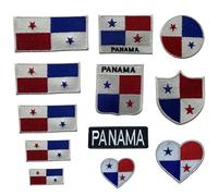 BeBuz Panama Flag Embroidered Patches, Iron-On/Sew-On Applique, Shield, Round, Heart and Rectangle Flag Badges for Jackets, Bags, Uniforms, Various Sizes (Flag 3cm x 2cm)