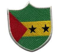 BeBuz Sao Tome Shield Flag Patch Embroidered Iron Sew On Badge National Emblem Tactical Military Morale Patch for Jackets, Backpacks, Hats, and Clothing 6.3 x 5.5 cm