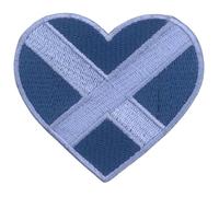 Bebuz Scotland Embroidered Heart Flag Iron On Sew On National Emblem Patch Applique Fabric Repair Tactical Military Patches