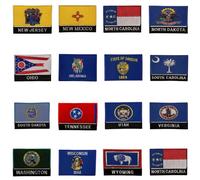BeBuz USA States Flags Embroidered Patches, 9x7cm American State Patches, Iron On or Sew On Applique Badges for Jackets, Hats, Backpacks, Bags, Clothing and Accessories (New Jersey)