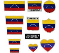 BeBuz Venezuela Flag Patches (4.5cm x 3cm), Embroidered Iron-On/Sew On National Flags, Badge Traveler Gift Patch for Jacket, Backpack, Hat DIY Craft