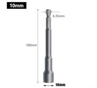 Bebykilemi 100mm Long Socket Wrench for Hexagon Nut Driver Drill Bit, 6mm-19mm Magnetic Extension Sleeve, Chrome Vanadium Steel Tool for Home DIY, Auto Repair, Motorcycle(10mm)