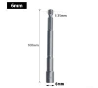 Bebykilemi 100mm Long Socket Wrench for Hexagon Nut Driver Drill Bit, 6mm-19mm Magnetic Extension Sleeve, Chrome Vanadium Steel Tool for Home DIY, Auto Repair, Motorcycle(6mm)