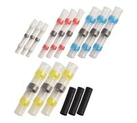 Bebykilemi 100pcs Solder Seal Heat Shrink Sleeve Wire Butt Connectors for Waterproof Electrical Terminals, Marine Automotive Aerospace Use with Insulated Sealing and