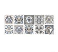 Bebykilemi 15Cm Self Tile Stickers European Style Peel And Wall Tiles Waterproof Kitchen Bathroom Decorative PVC Stickers 10 Pack Bright Design