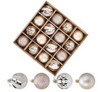 Bebykilemi 16 Pieces Electroplated Christmas Ball Ornaments 6CM Size with Easy Hanging Rings for Christmas Tree Decorations Occasions