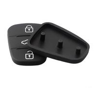 Bebykilemi 2 Pack Rubber Key Pad Replacement for i10 i20 i30 and For Cee'd 2012, 3 Button Remote Case Shell - Black