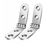 Bebykilemi 2pcs 180 Degree Foldable Iron Hinges 76x15x2 mm Silver Nickel Finish Screw-On Flap Fittings with 4 Mounting Holes for Sewing Machine Cabinet, Folding Table,