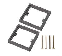 Bebykilemi 2pcs Single Socket Spacer 1 Gang Square Frame Plate 10mm Depth Extension with 4 Screws, ABS Material, White/Grey/Gold, Fits 60mm Screw Hole Spacing for Electri(Gray )