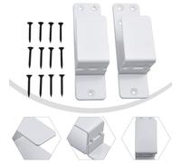 Bebykilemi 2x4 Reinforced Door Barricade Brackets for Home Security -(White)