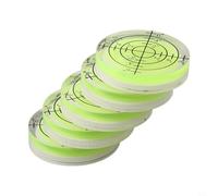 Bebykilemi 32mm Round Meter Level for Level Circular Measuring to Fluorescent Bubble Liquid 20°30° Accuracy Acrylic Construction for Professional Yellowgreen(5PCS)